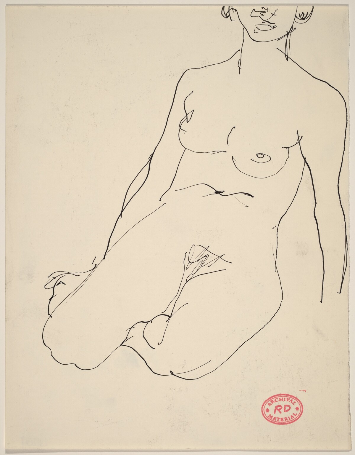 Untitled [female nude seated on her knees] by Richard Diebenkorn