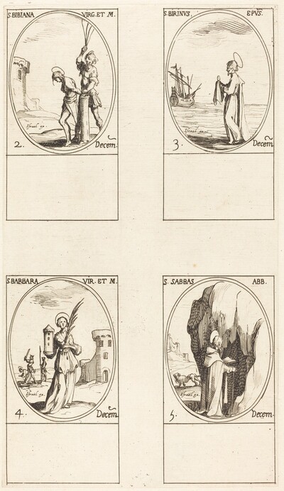 St. Bibiana; St. Birinus; St. Barbara; St. Sabbas