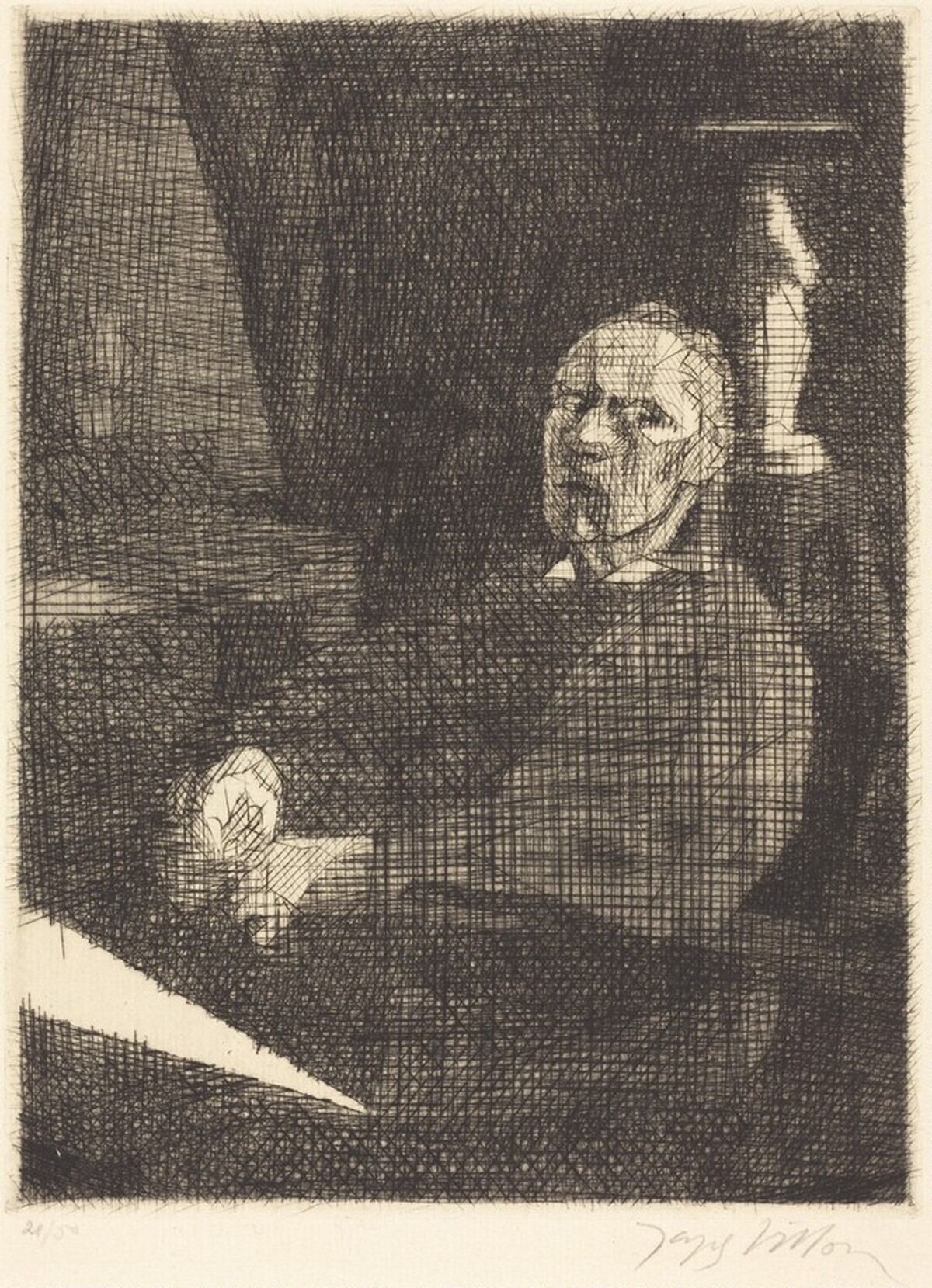 The Great Draftsman Seated (Le grand dessinateur assis) by Jacques Villon