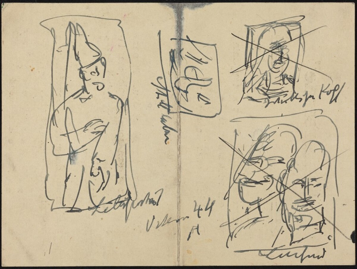 Studies of Heads and Figures by Max Beckmann