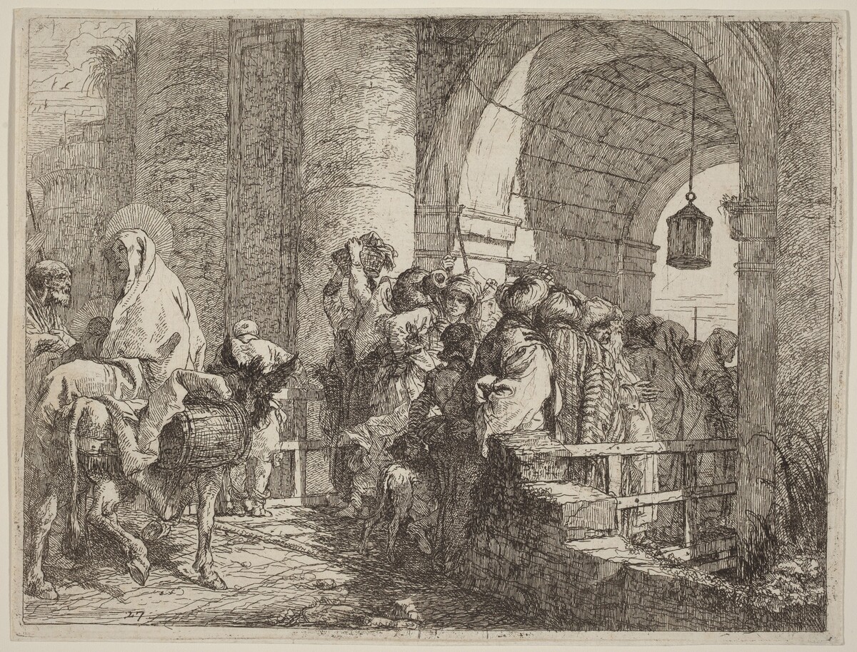 The Holy Family Arriving at a City Gate by Giovanni Domenico Tiepolo