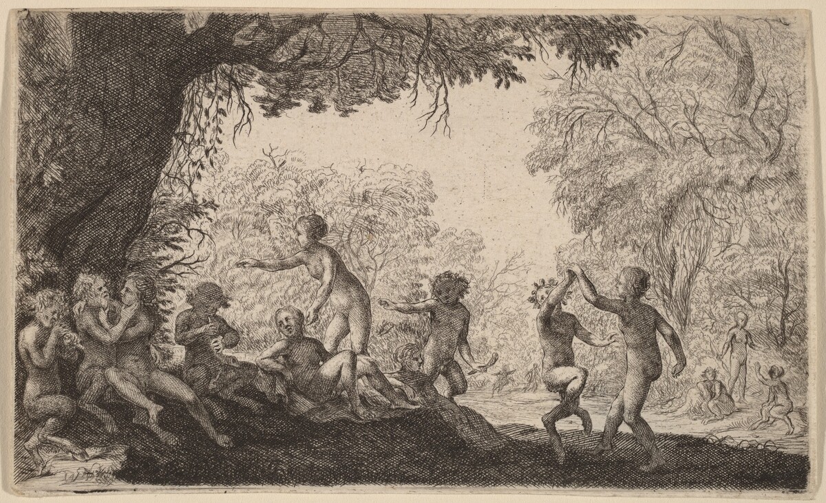 Bacchanal with a Dancing Couple on the Right by Willem Basse