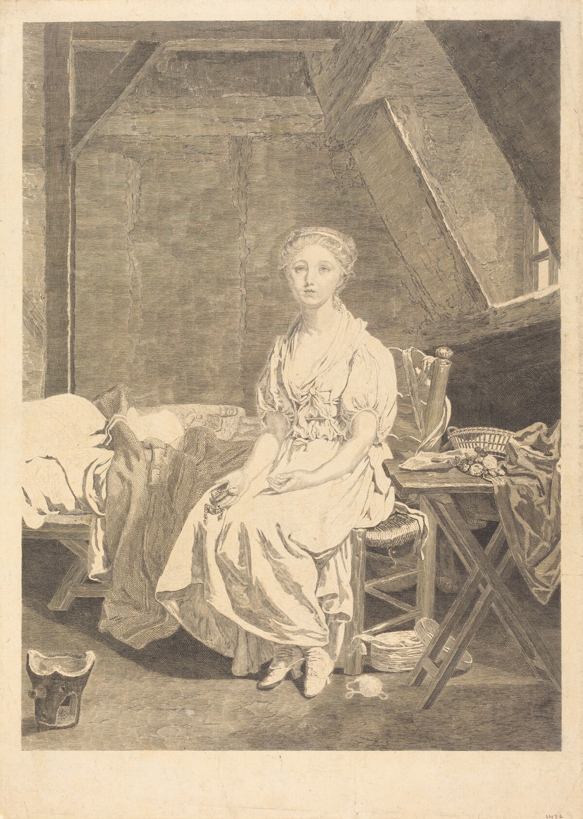 La vertu chancelante by Jean Massard after Jean-Baptiste Greuze