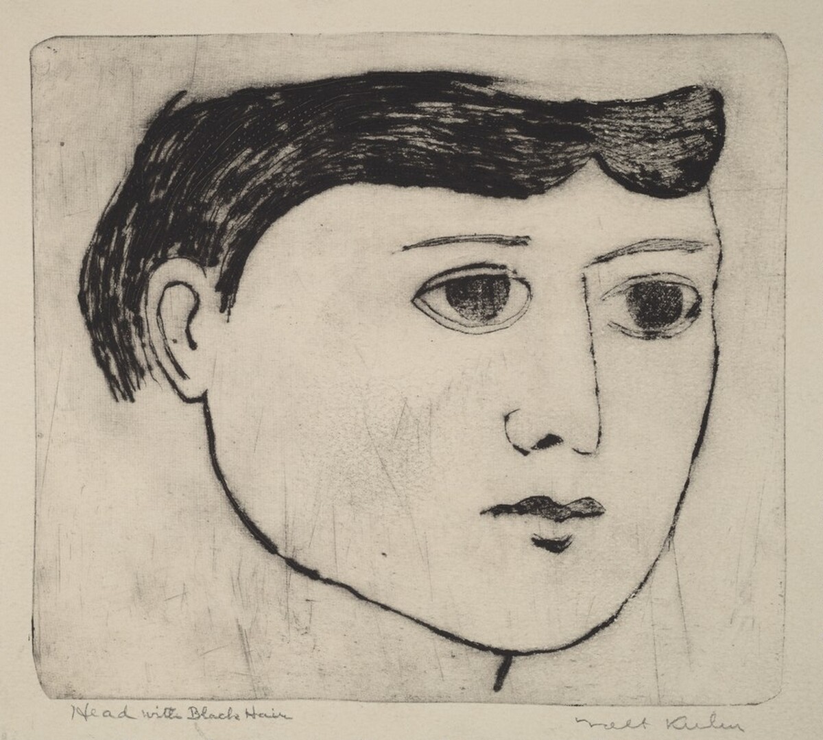 Head with Black Hair by Walt Kuhn