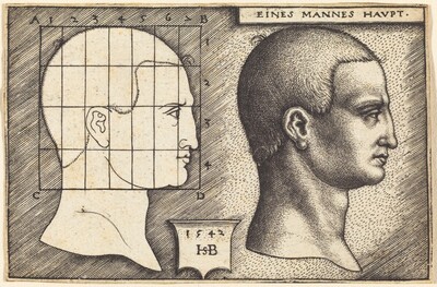 Two Profile Studies of a Man's Head