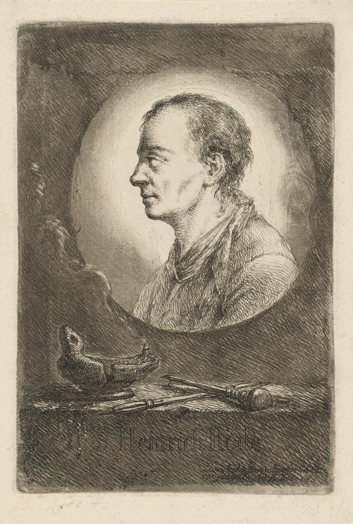 Memorial Sheet for the Artist's Brother, Johann Heinrich Rode by Bernhard Rode