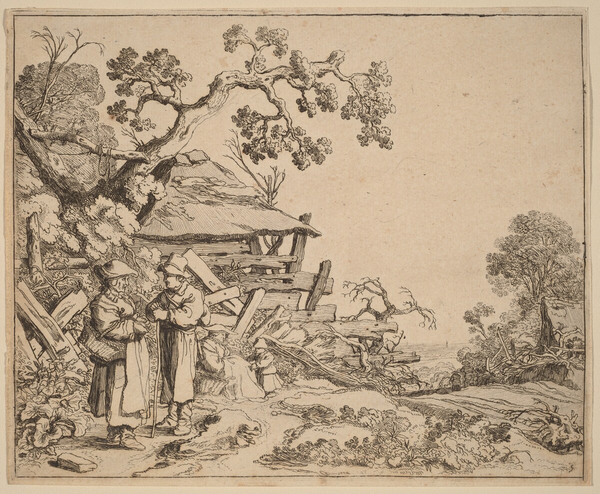 Woman Conversing with a Peasant by Pieter Molijn