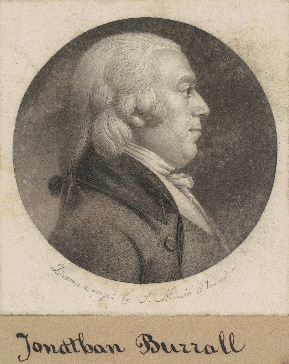 Jonathan Burrall by Charles B. J. Févret de Saint-Mémin