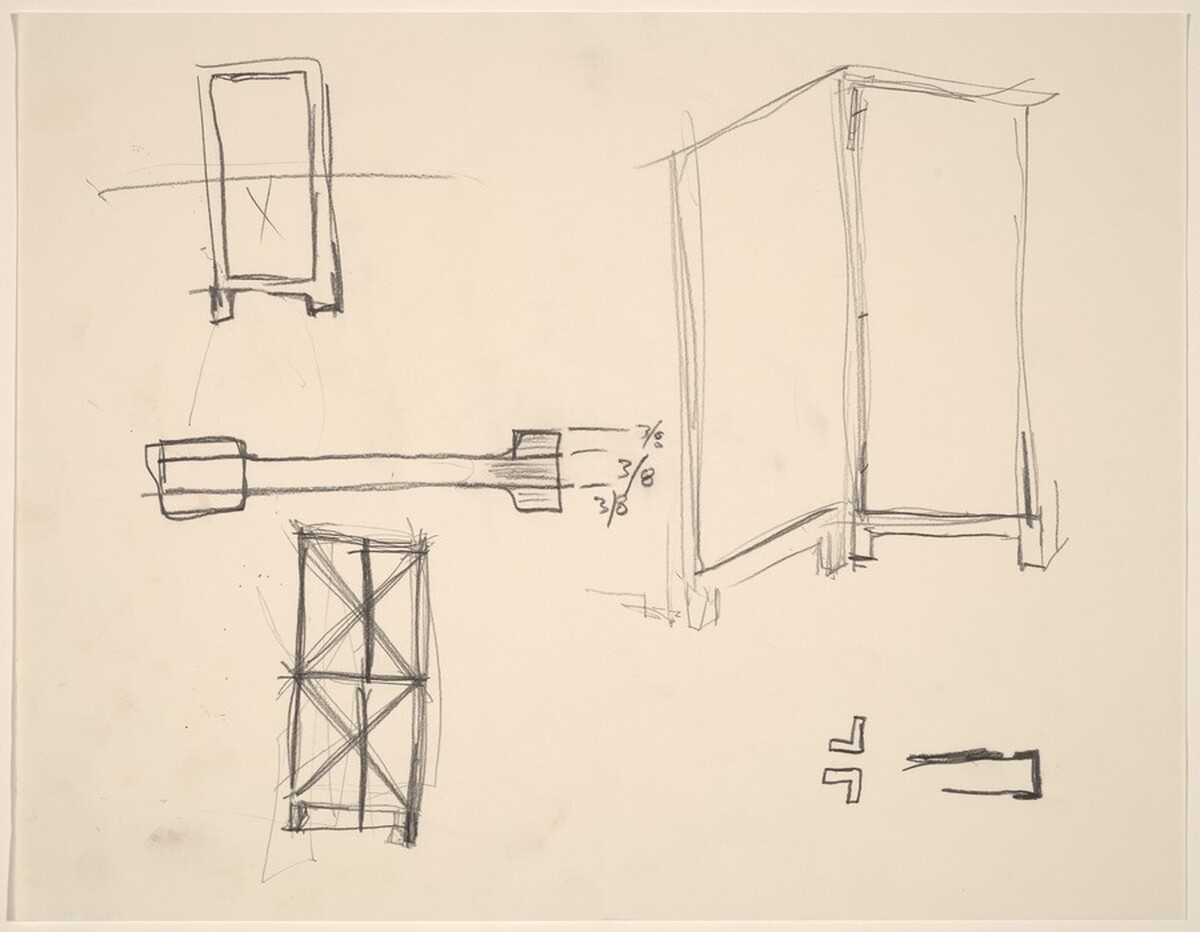 Sketch for folding screen "The Foreign Plowman" by Jim Dine