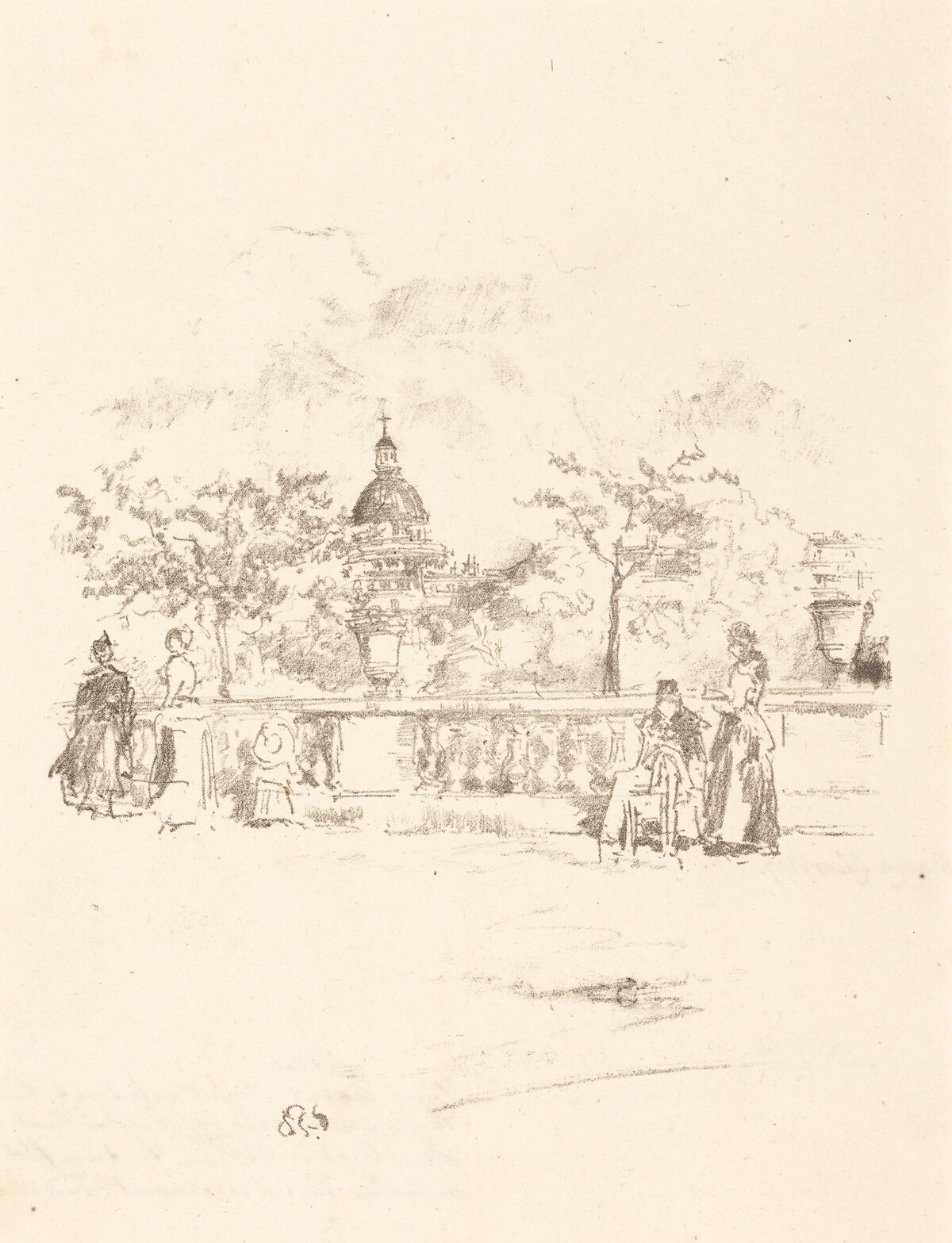 The Pantheon, from the Terrace of the Luxembourg Gardens by James McNeill Whistler