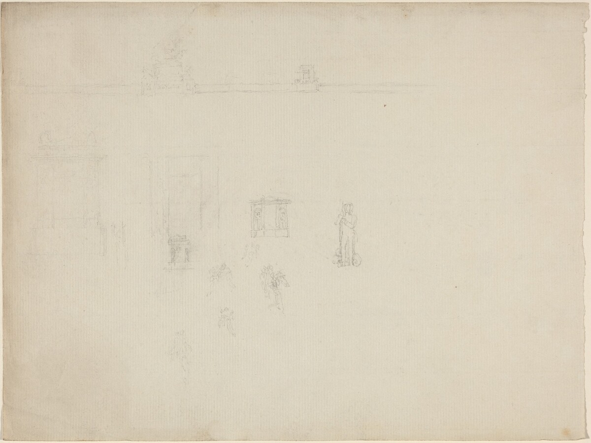 Sheet of Architectural and Figure Studies by John Flaxman