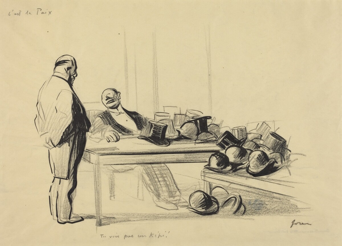 C'est la Paix.  Tu vois pas un kepi! by Jean-Louis Forain