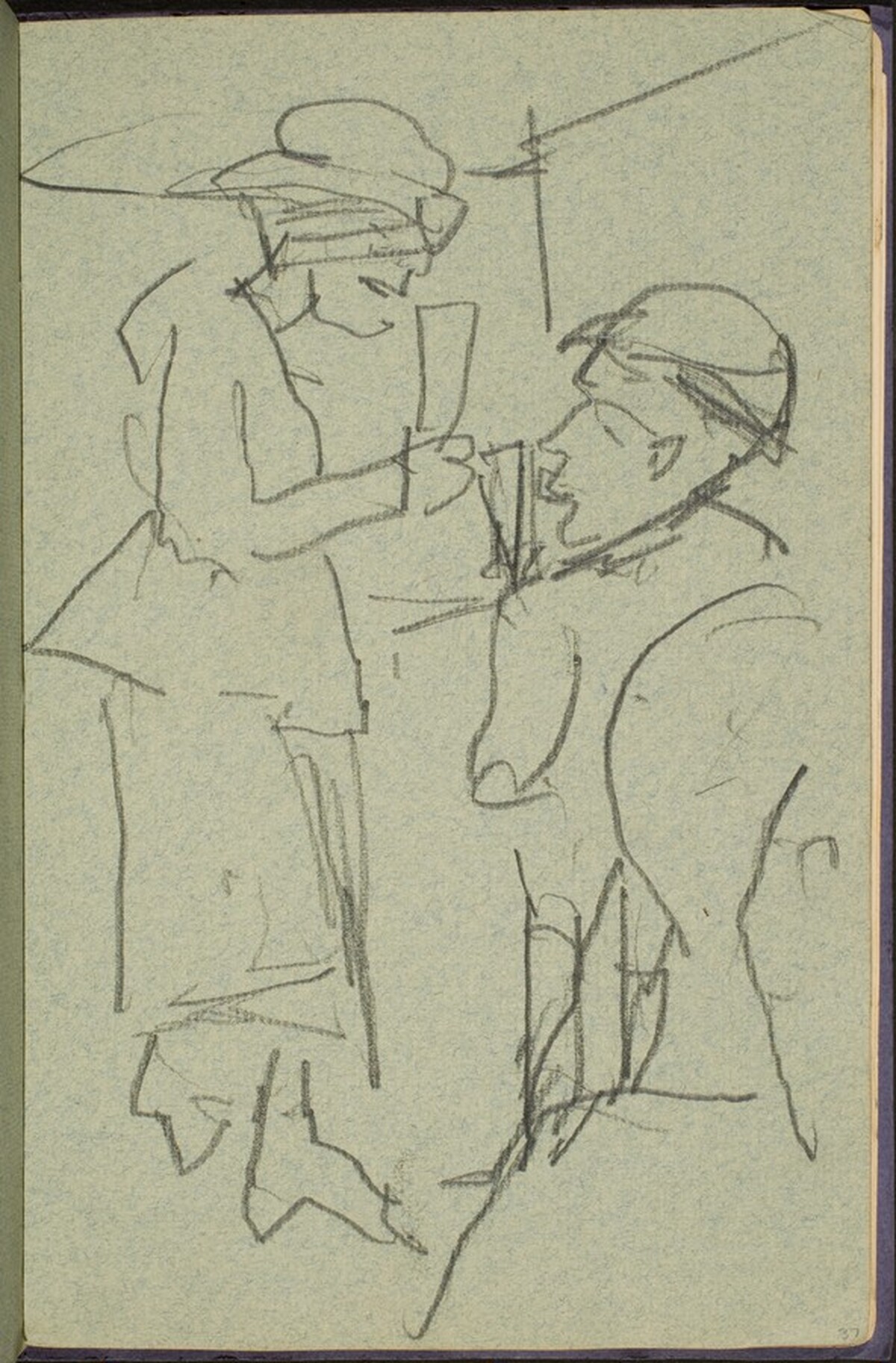 Mann und Frau mit Sektgläsern (Couple with Champagne Glasses) [p. 37] by Max Beckmann