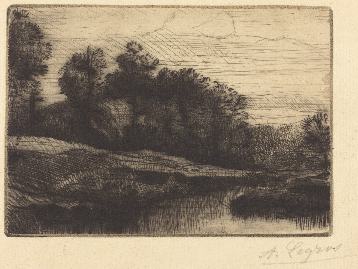 Sunset (Le soir (Coucher de soleil)) by Alphonse Legros