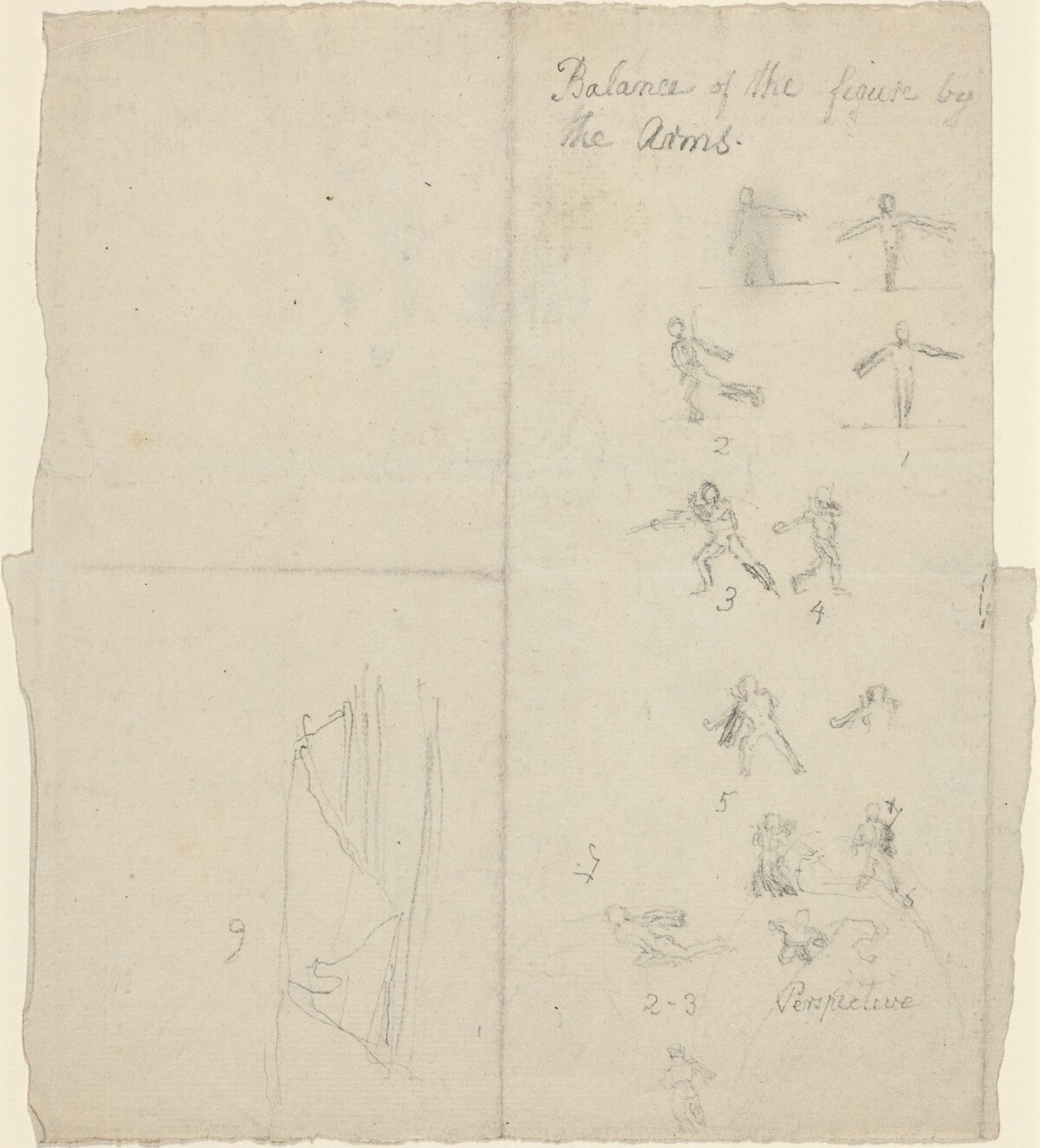 Figures Illustrating Balance and Perspective [recto] by John Flaxman