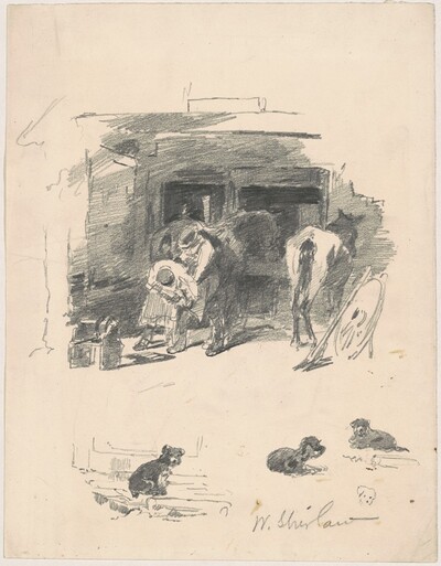 Men Shoeing a Horse