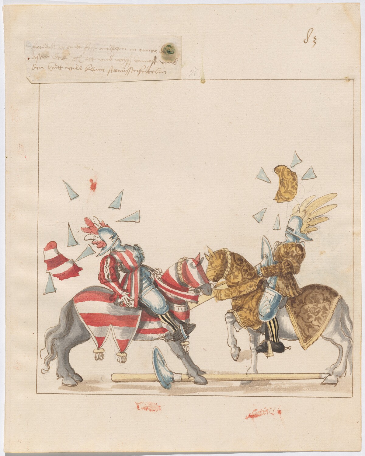 Mock Joust of War with Flying and Exploding Shields by German 16th Century