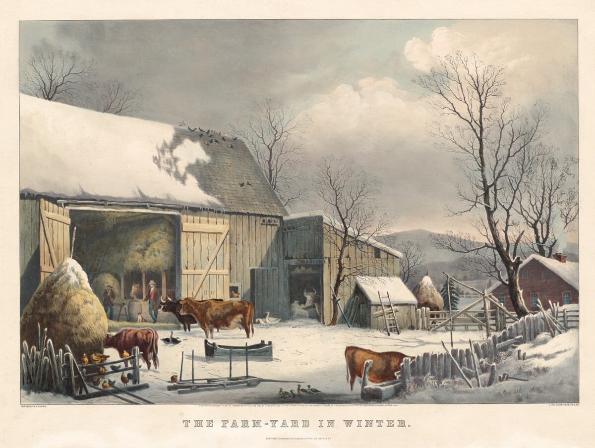 The Farm-Yard in Winter by after George Henry Durrie