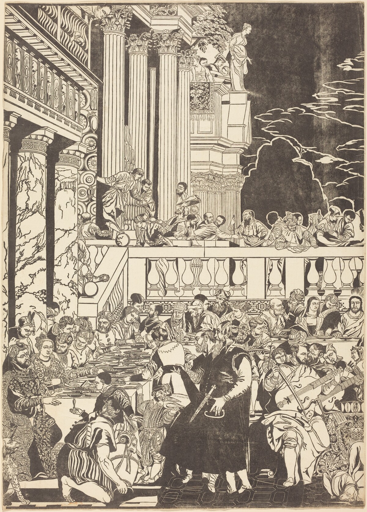 The Marriage at Cana [left plate] by John Baptist Jackson after Veronese
