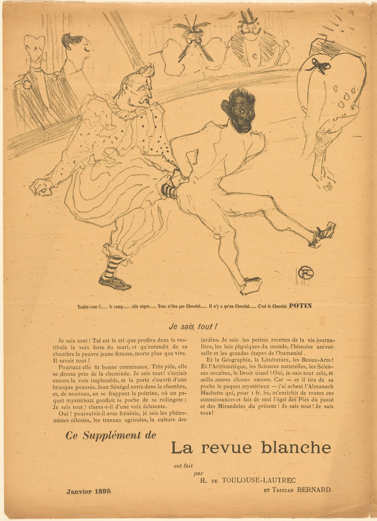 Footit and Chocolat (Footit et Chocolat) [left recto] by Henri de Toulouse-Lautrec