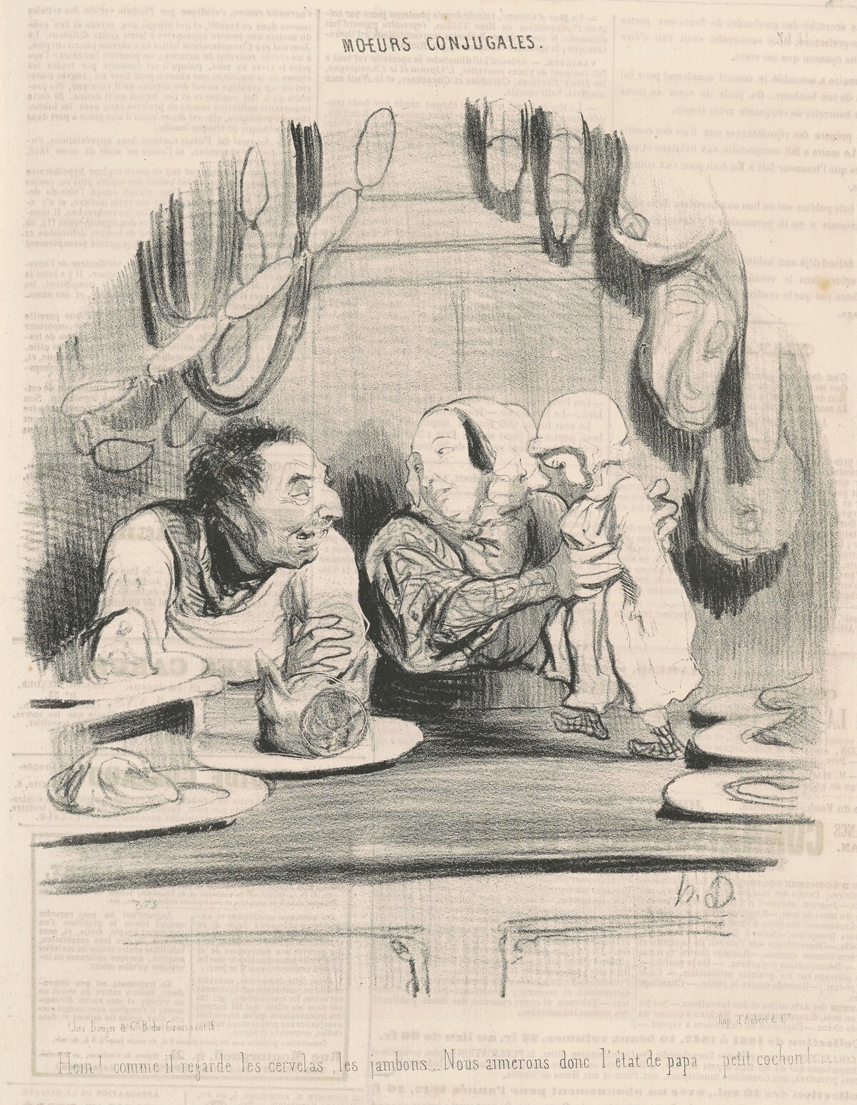 Hein! comme il regarde les cervelas... by Honoré Daumier