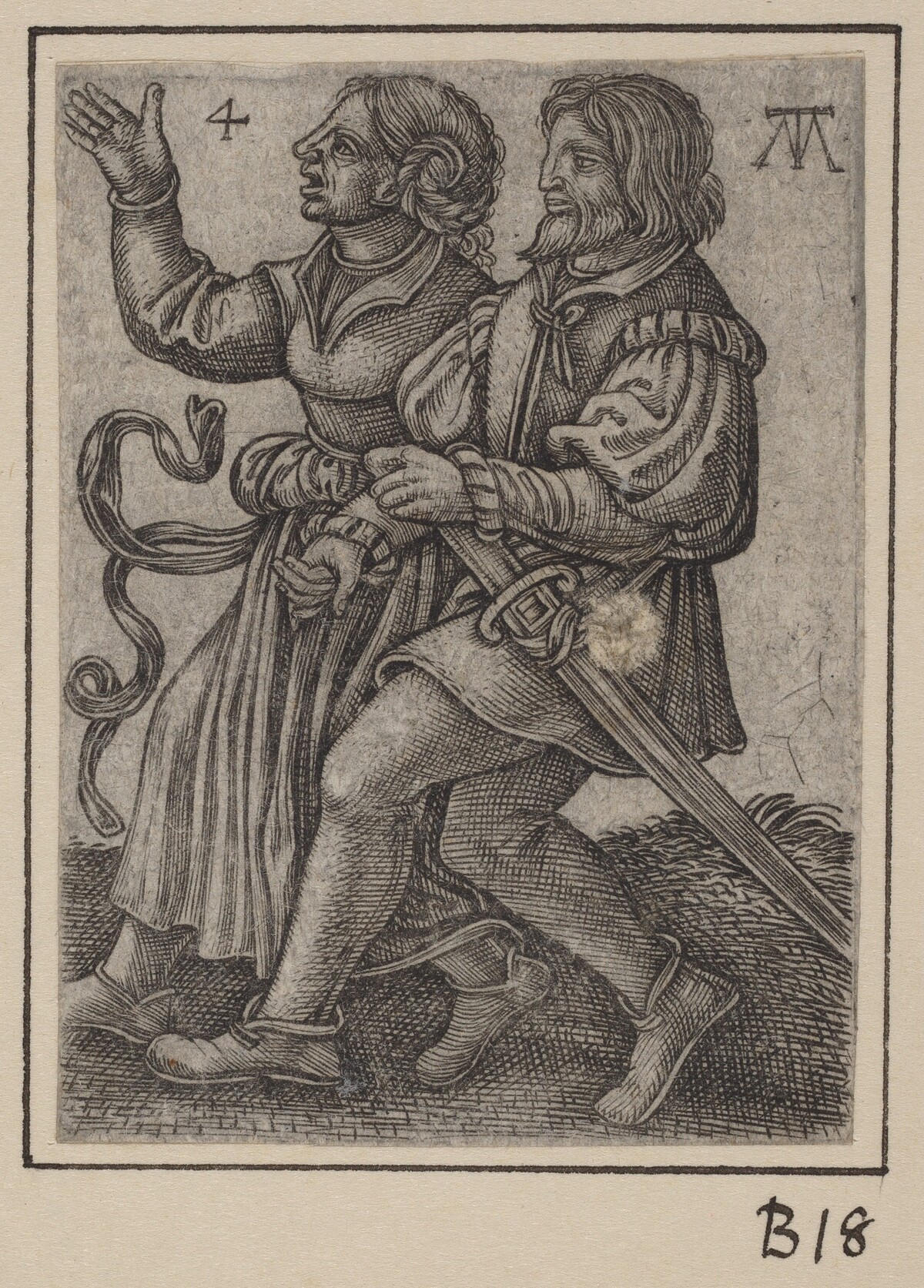 Dancing Couple, Facing Left by Martin Treu
