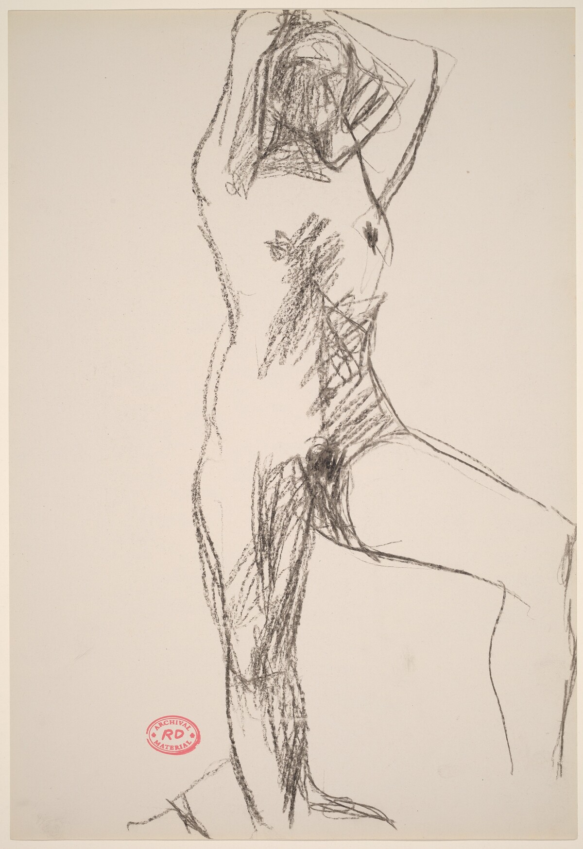 Untitled [standing female nude with hands behind head] by Richard Diebenkorn