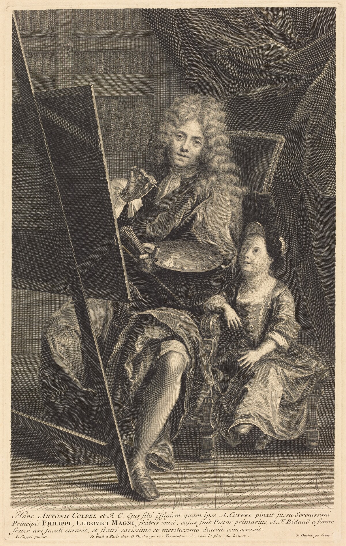 Antoine Coypel and His Son by Gaspard Duchange after Antoine Coypel