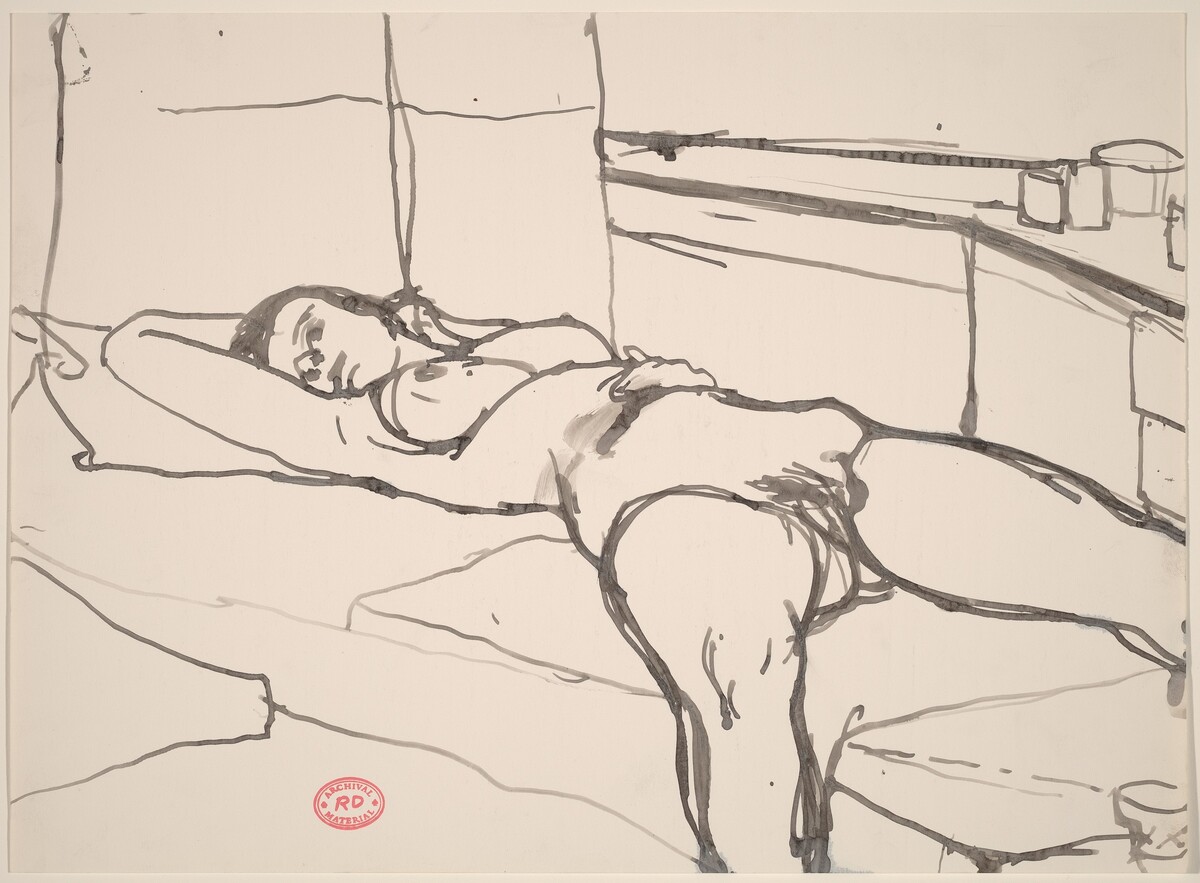 Untitled [female nude reclining in studio] by Richard Diebenkorn