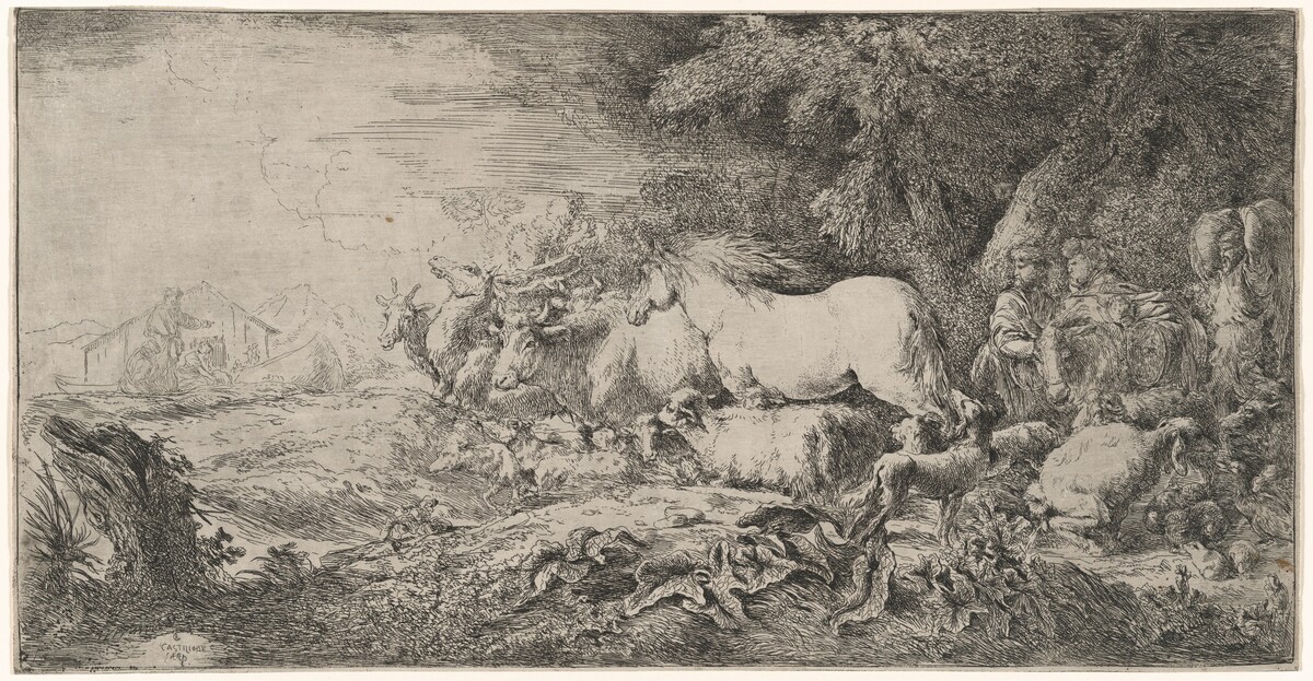 The Animals Going toward the Ark by Giovanni Benedetto Castiglione