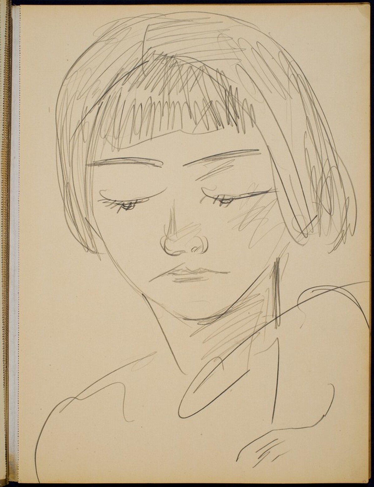 Mädchen mit geschlossenen Augen (Girl with Downcast Eyes) [p. 13] by Max Beckmann