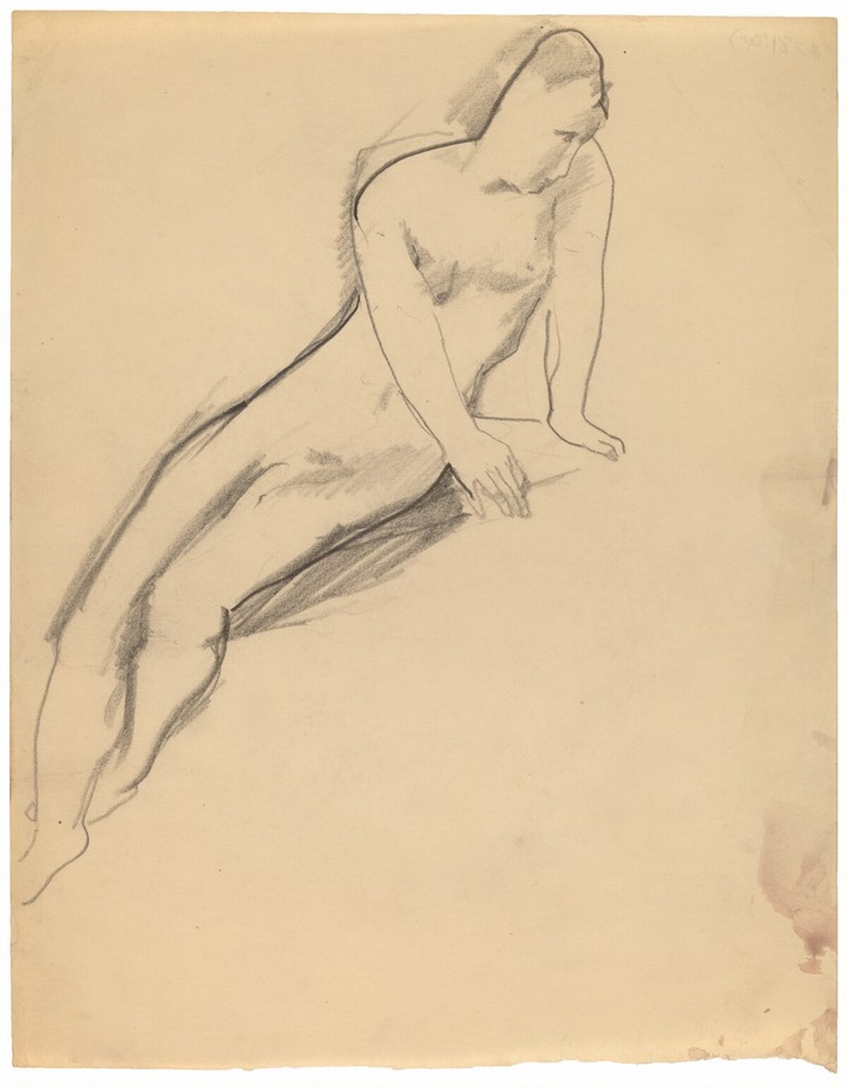 Seated Nude Leaning to the Right, Legs Crossed at Ankles by Mark Rothko