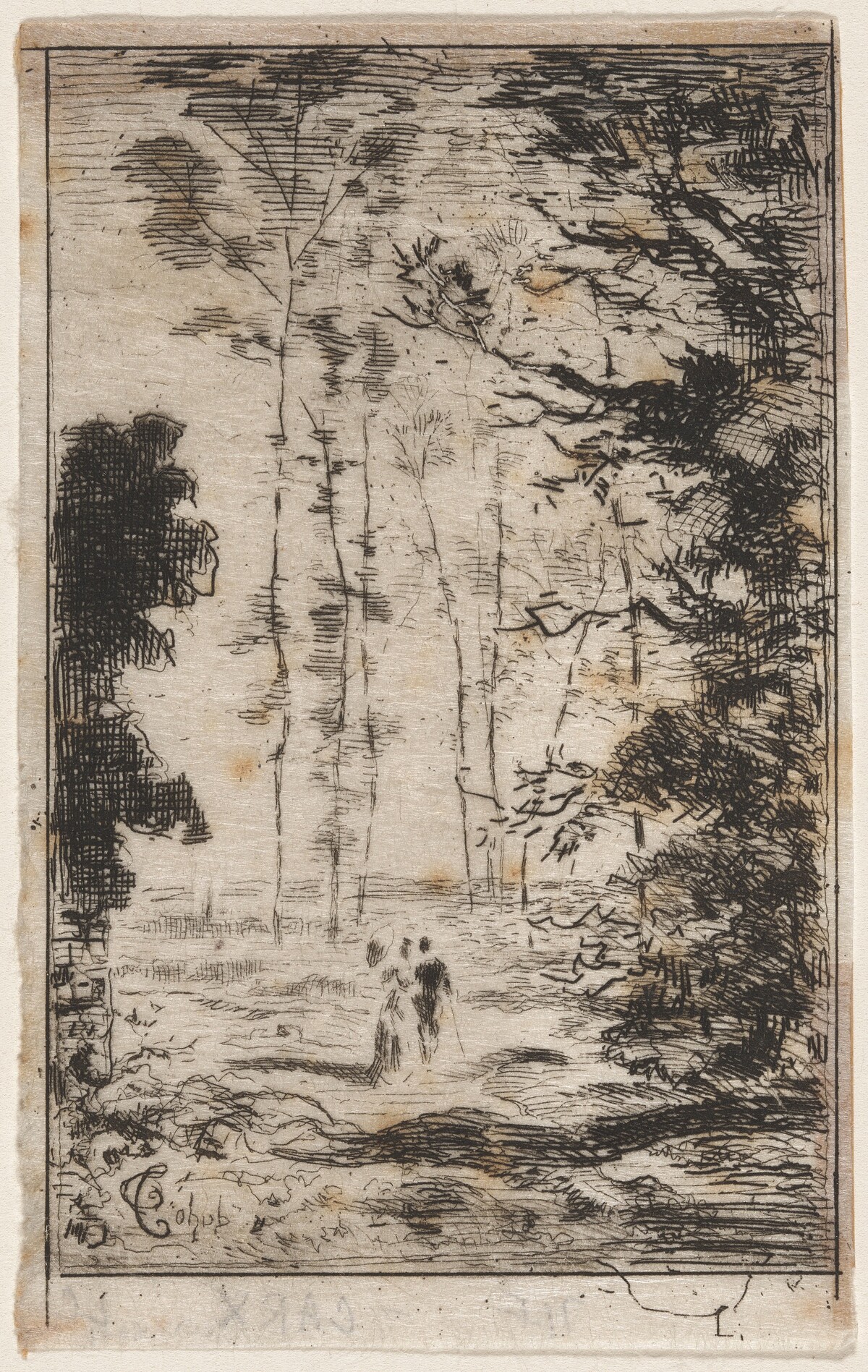 Petit paysage en hauteur (Small Landscape) by Félix-Hilaire Buhot