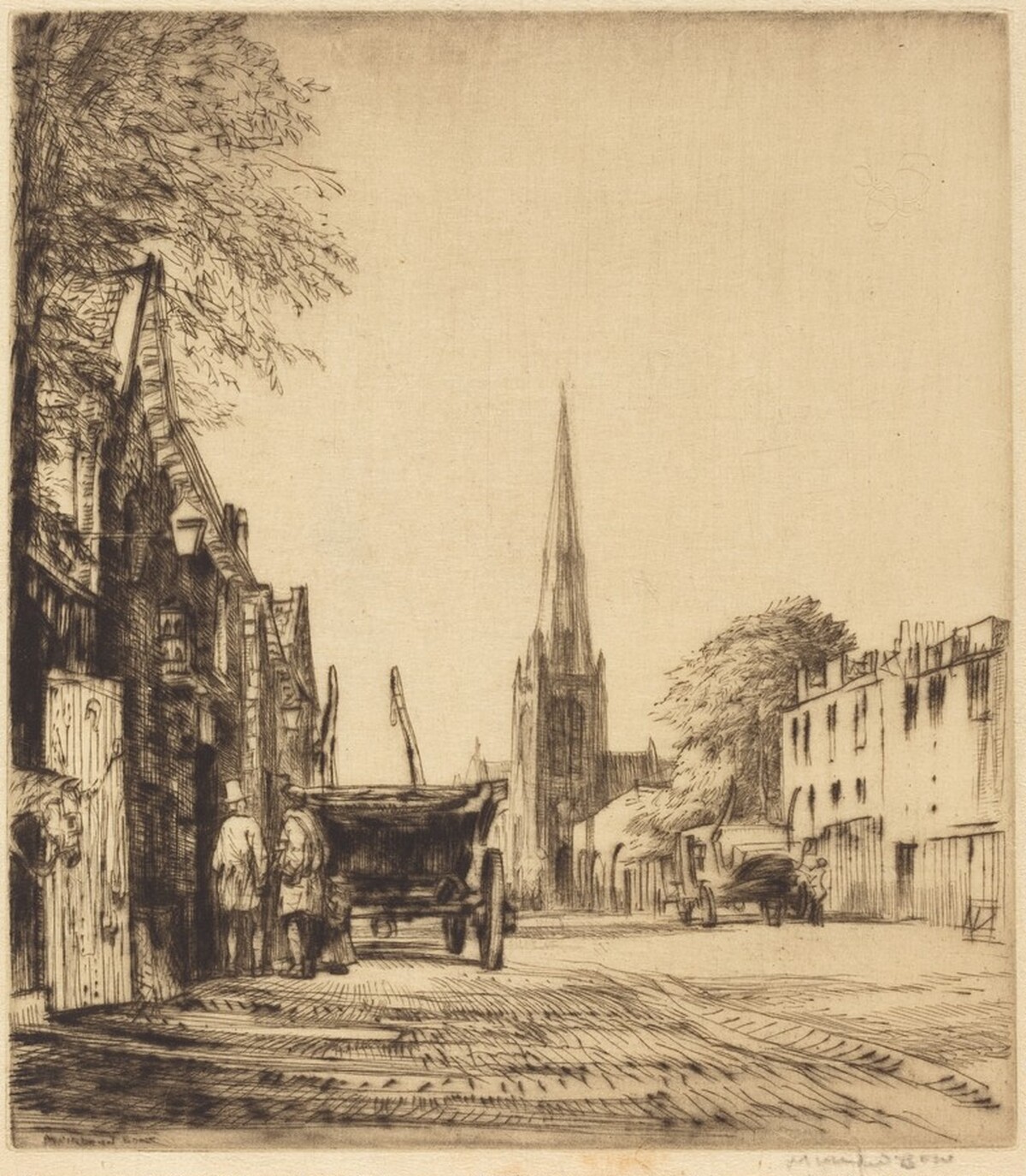 Country Mews by Sir Muirhead Bone