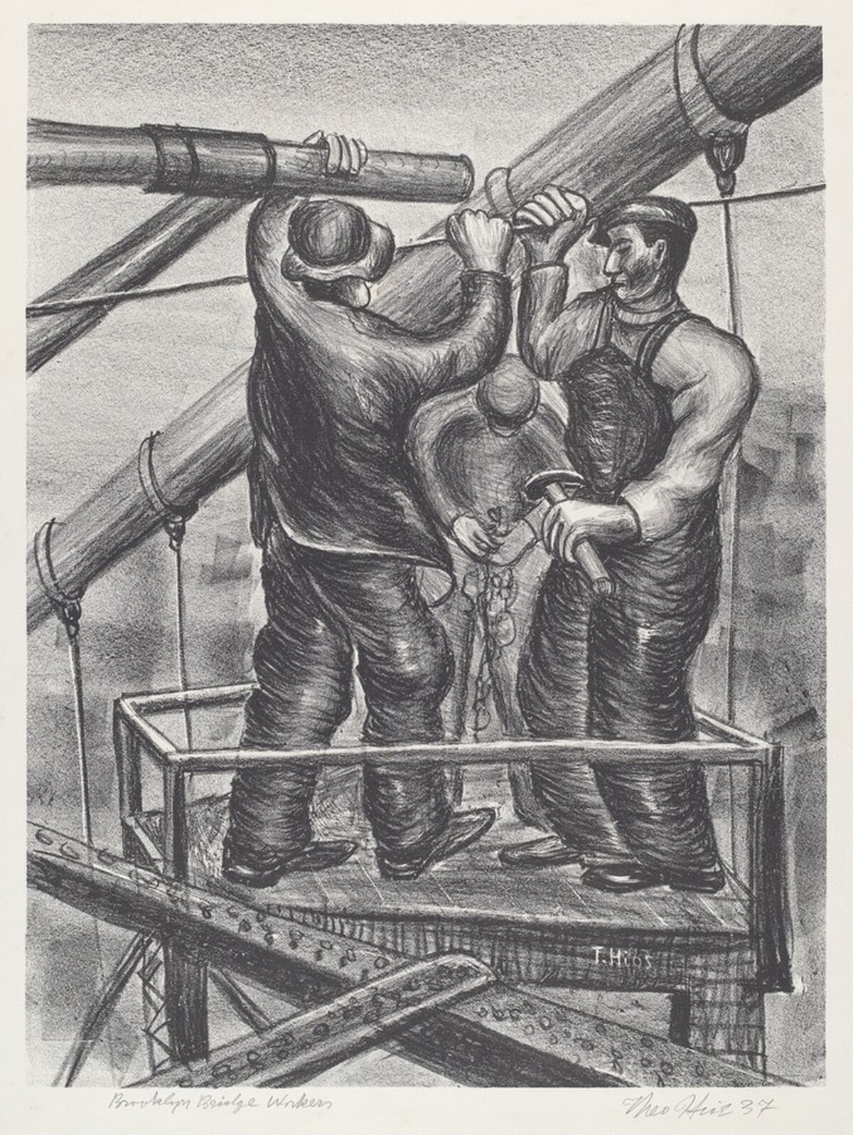 Brooklyn Bridge Workers by Theo Hios
