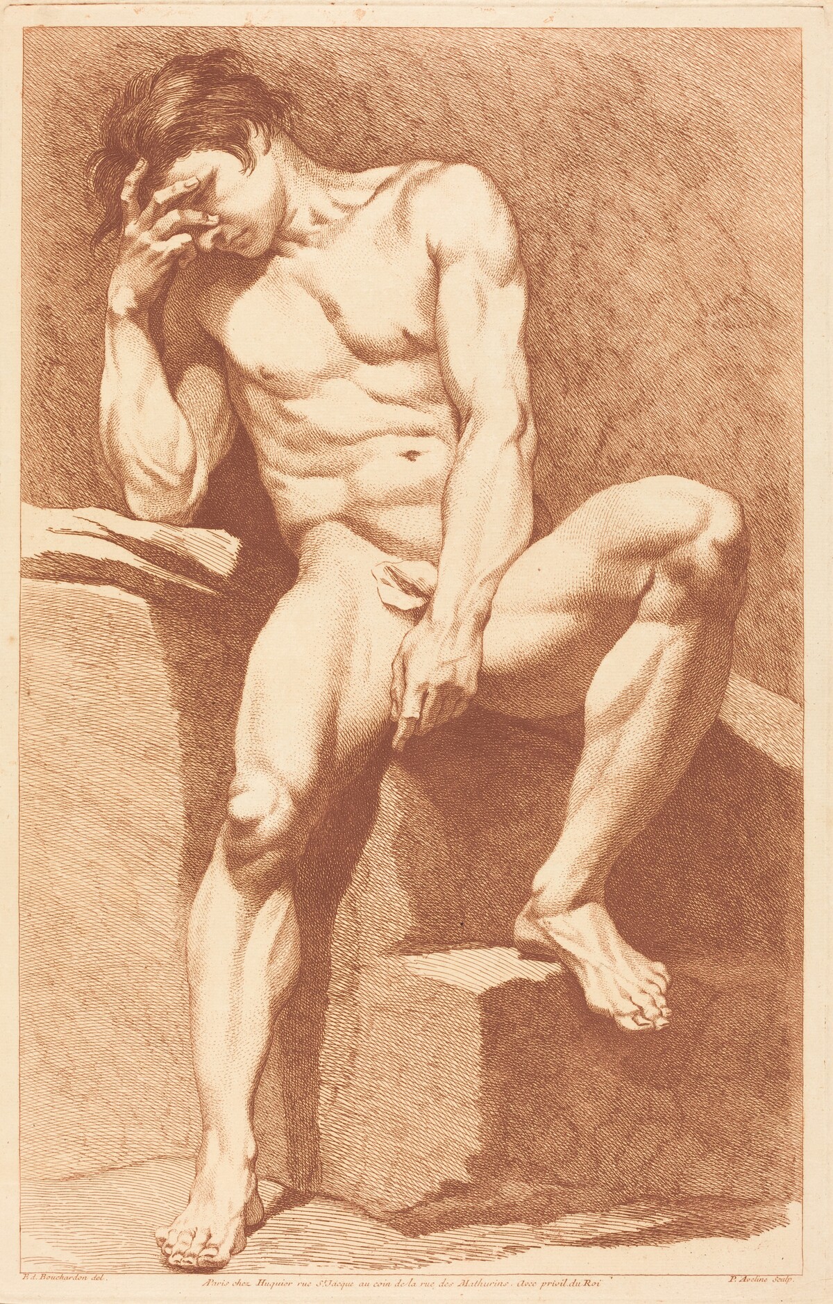 Academie by Pierre-Alexandre Aveline after Edme Bouchardon