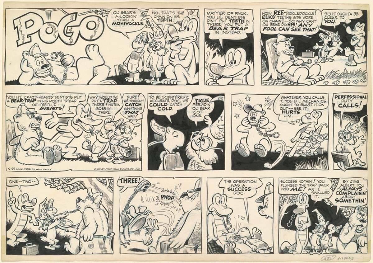 A Bear-Trap in His Mouth 'Stead of Teeth by Walt Kelly