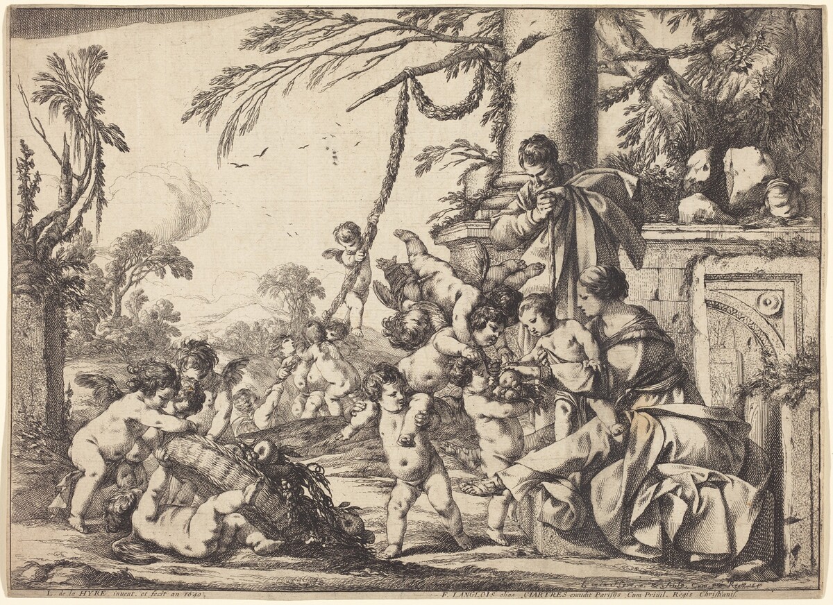 Holy Family with Putti by Laurent de La Hyre