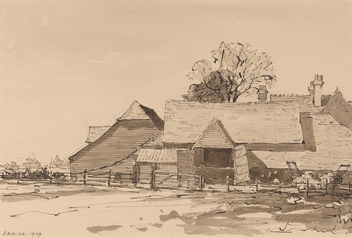 Barn near Henley-on-Thames by Arthur Mayger Hind