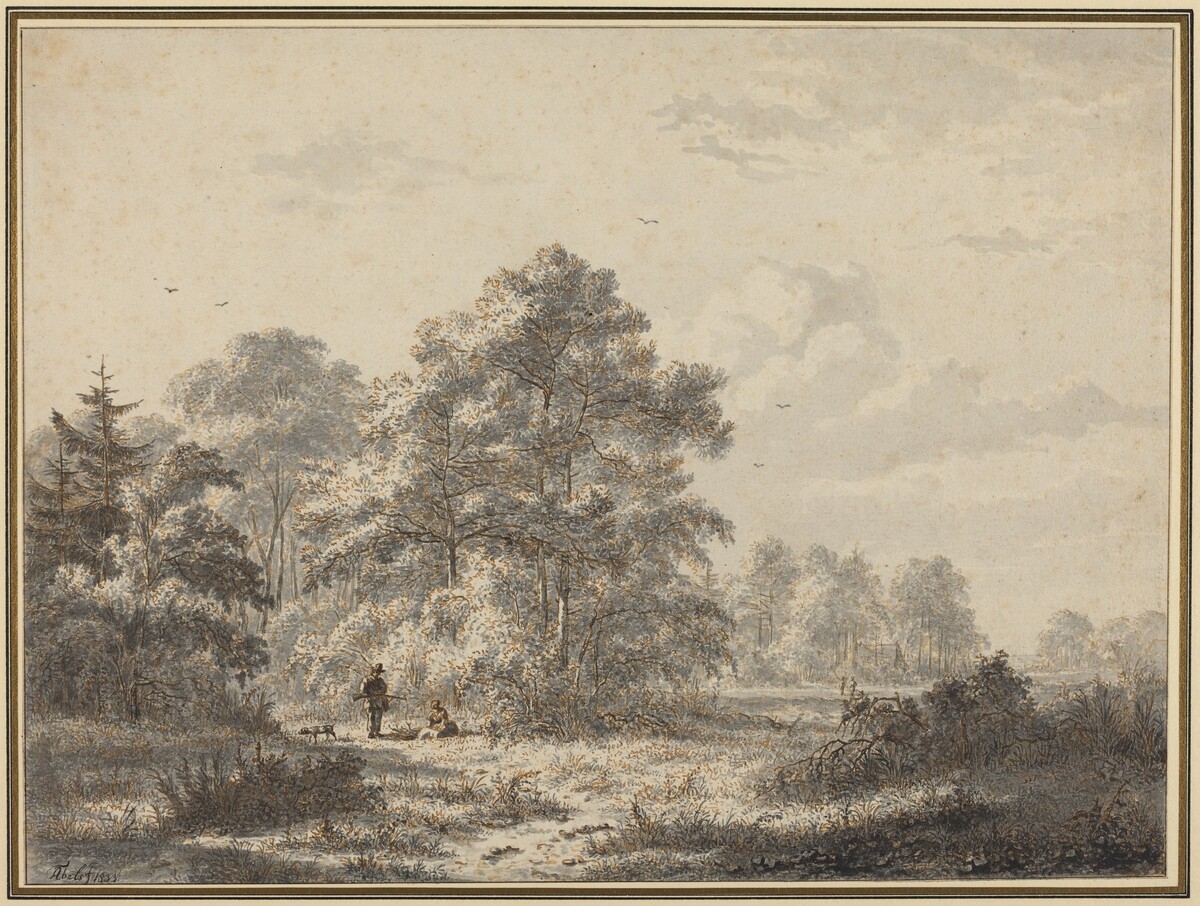 Hunters at the Edge of the Woods by Attributed to Jacobus Theodorus Abels