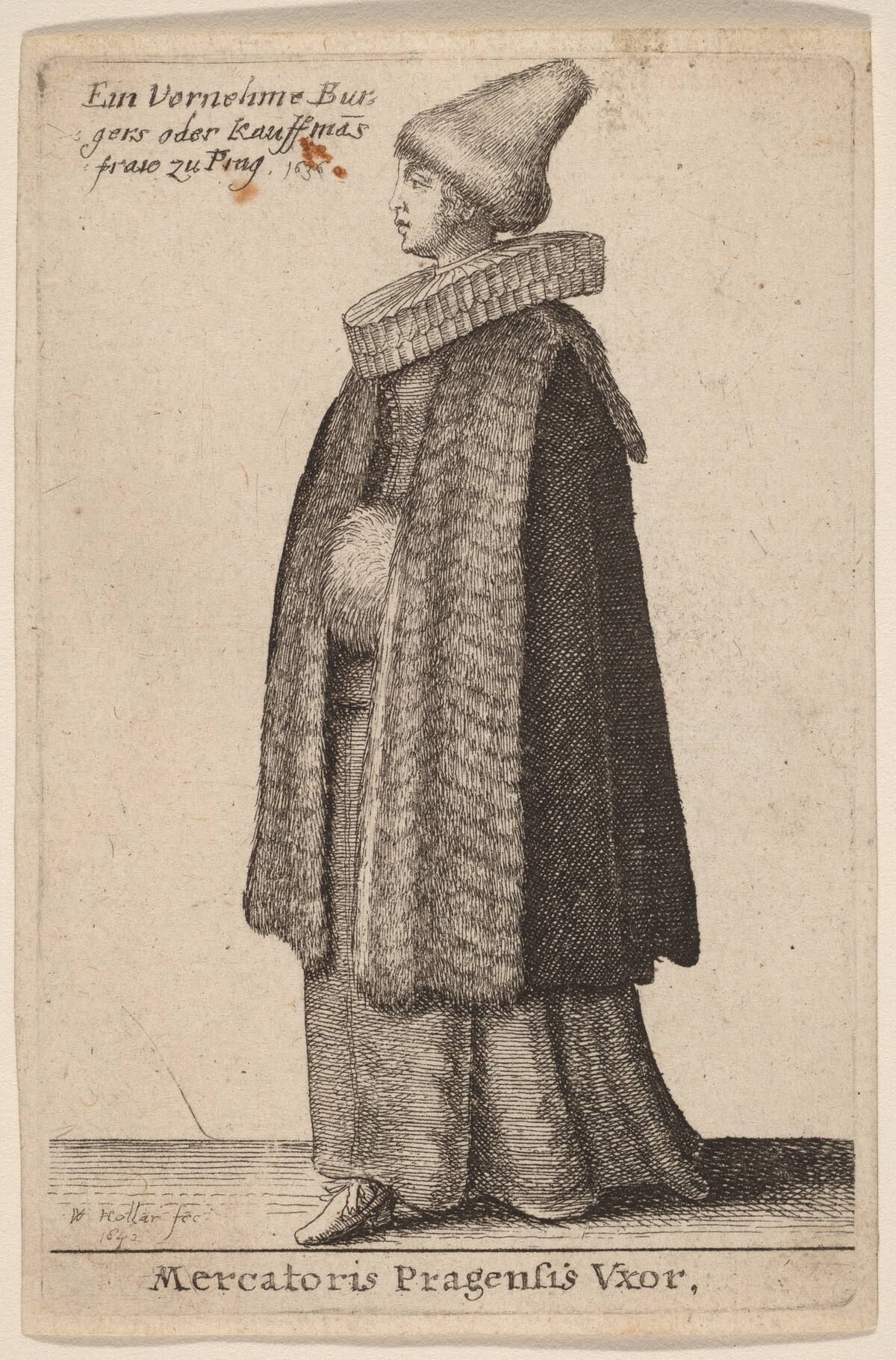 Mercatoris Pragensis Vxor by Wenceslaus Hollar