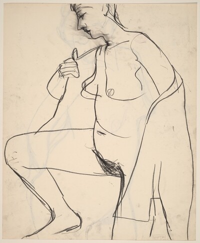 Untitled [nude with shirt pulled over her shoulder] [verso]