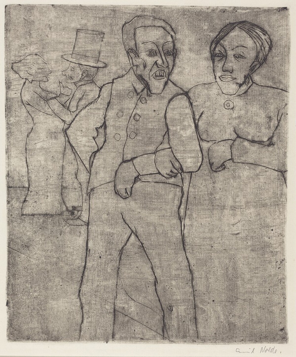 People in a Village Inn (Leute im Dorfkrug) by Emil Nolde