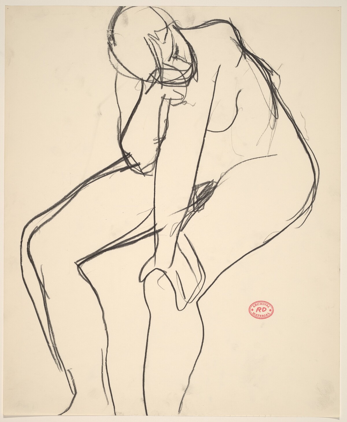 Untitled [seated nude rubbing her eye] by Richard Diebenkorn