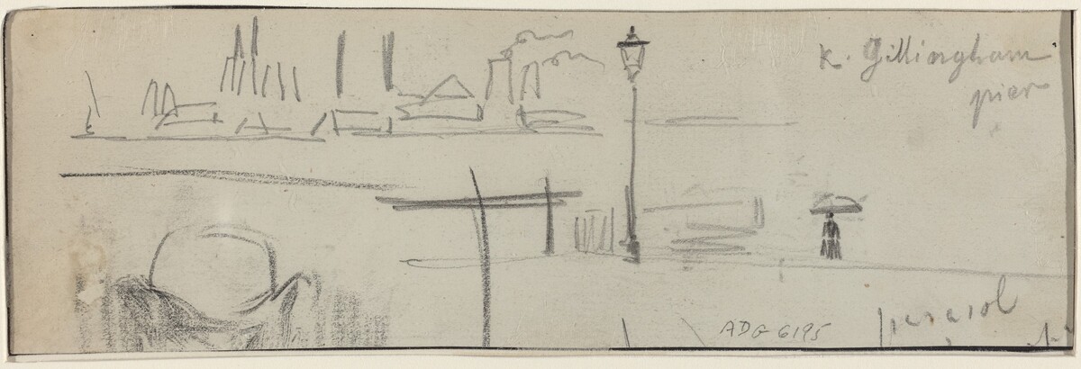 Gillingham Pier, London [verso] by Félix-Hilaire Buhot