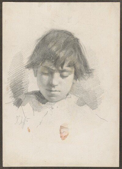Head of a Youth and a Man with a Moustache