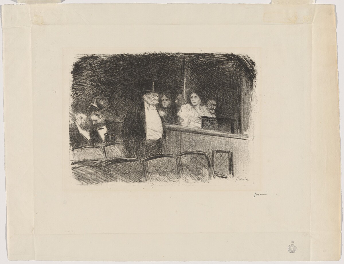 a) Au théâtre (At the Theatre) (recto); (b) Untitled (verso) by Jean-Louis Forain