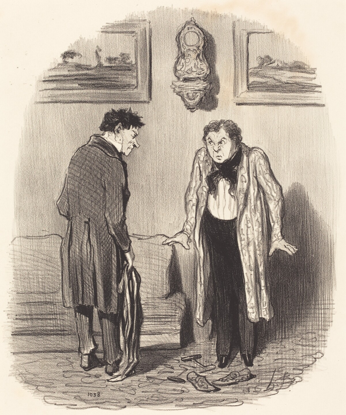 Mais quand je vous dis que je ne peux pas remuer les pieds... by Honoré Daumier