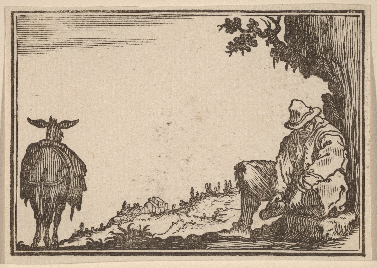 Peasant Removing His Shoe by Edouard Eckman after Jacques Callot
