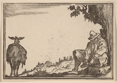 Peasant Removing His Shoe